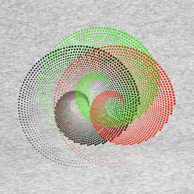 3 spirals in green and red and black overlapping by goingplaces